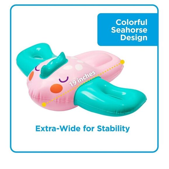 SwimSchool - Inflatable Pink Fish Pool Float, Kids Swimming Kickboard, Ages 5+ - Picture 4 of 7